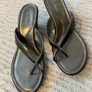 ❌SOLD❌Cole Haan Patent Leather Wedge Sandals